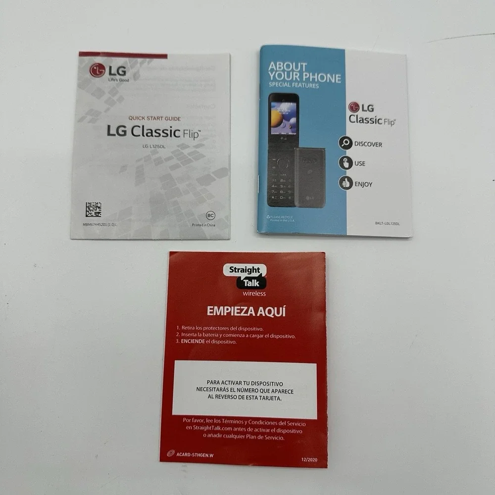 LG Classic Flip L125DL TracFone GSM CDMA 8G Unlimited No Contract Data Talk Text